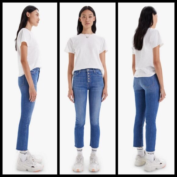 💕MOTHER💕 The Pixie Dazzler Ankle Fray Jeans ~ Beginner's Luck 32 NWOT - Picture 8 of 16